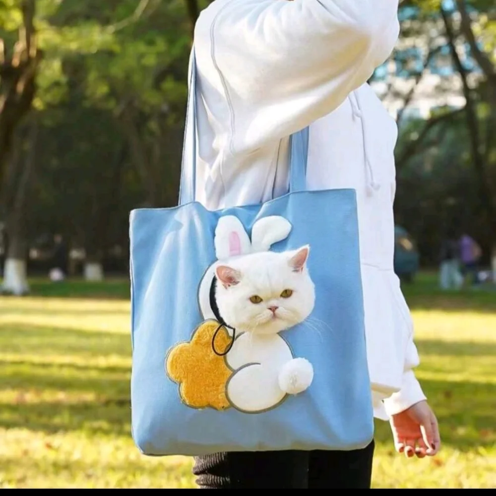 Bunny cat tote bag